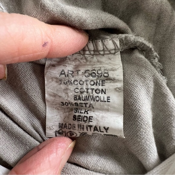 Elegant White and Gray Women's Top silk and cotton made in Italy - Picture 3 of 5